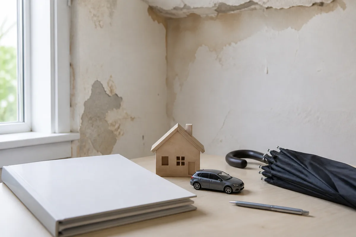Dommages photographiés dans un logement avant les réparations