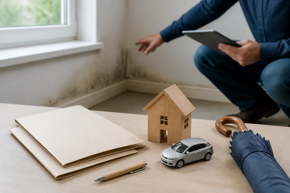 Expert évaluant les dommages après un dégât des eaux dans un logement